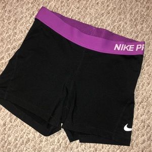 Nike Pro Black and Purple Spandex